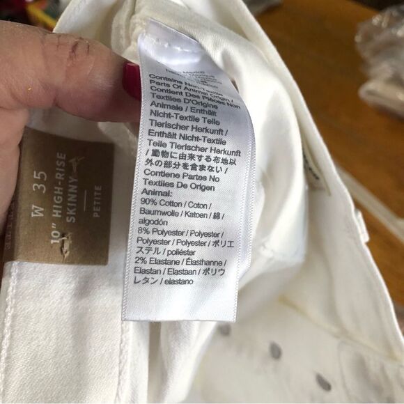 MADEWELL 10” High Rise Button Fly Skinny Jeans Frayed Hem Size 35P - Picture 9 of 10